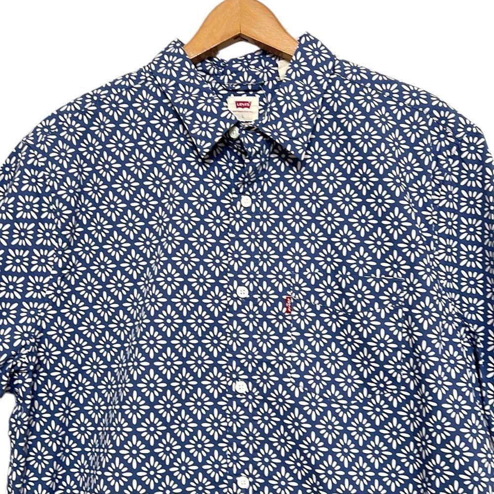 Levis Button Down Shirt Men's Size Large Short Sleeve One Pocket Standard Fit - Picture 2 of 12